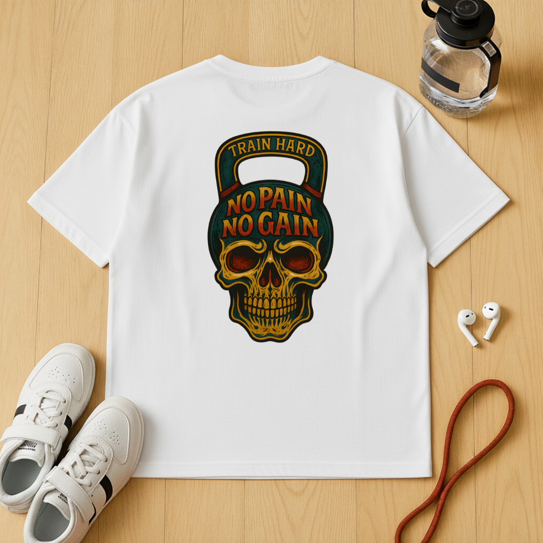 Skull No Pain No Gain - Unisex Oversized