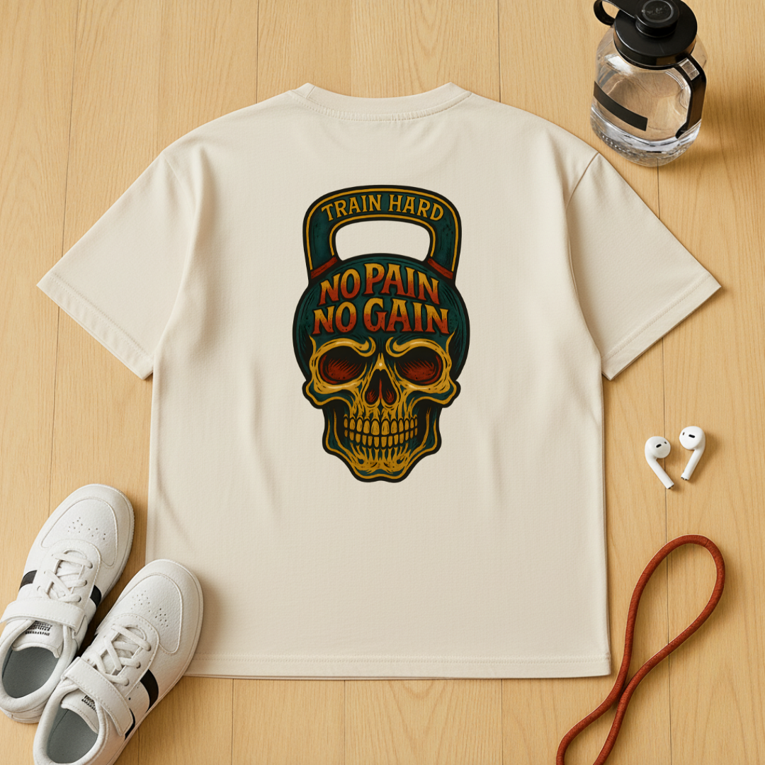 Skull No Pain No Gain - Unisex Oversized