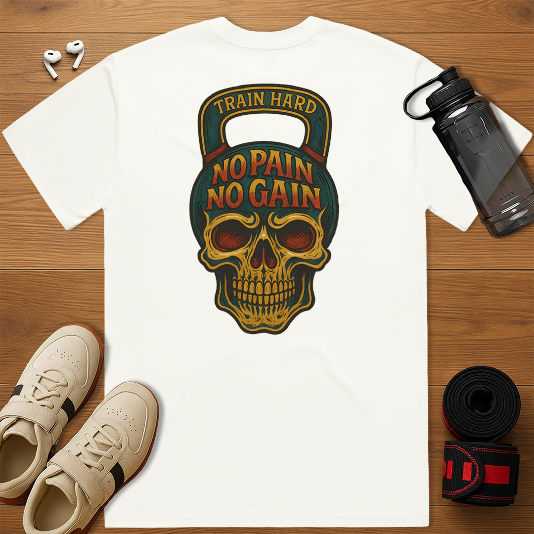 Skull No Pain No Gain - Relaxed Fit T-Shirt